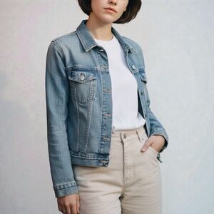 J.Crew | Denim Jean Jacket XS Japanese Cotton Classic Distressed 90s